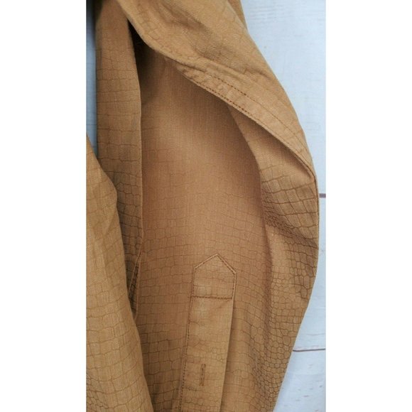 Rare Territory Ahead Jeans Cotton Brown Scale Style Button Up Shirt - Picture 3 of 12